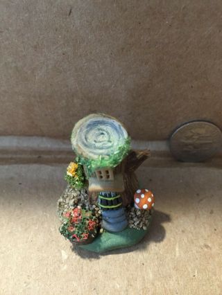 Handmade Miniature Stump Fairy House Vintage Ooak By C Rohal
