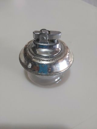 Frank M Whiting Sterling Silver And Glass Table Lighter