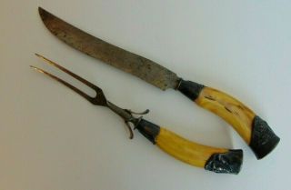 Vintage J.  A.  Henckels Twin Germany Sterling Carving Set Knife Fork Rare