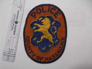 York Rare Nassau County Police One Eyed Lion Cut Edge Early 1960 Long Island