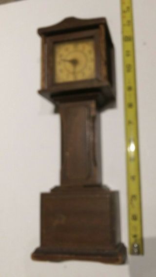 Antique Miniature Grandfather Clock Doll House Mantle 14 "