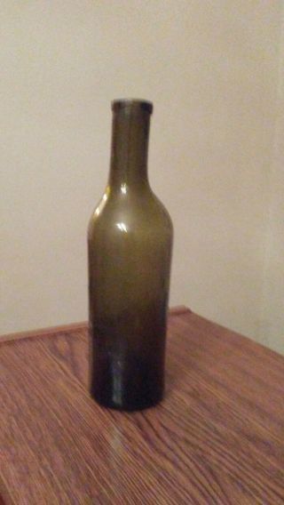 Antique Crude Black Glass Whiskey Or Wine Bottle 9 Inch Hand Blown