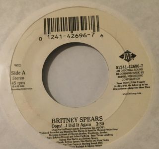 Britney Spears Rare 7” Vinyl 45 Oops.  I Did It Again