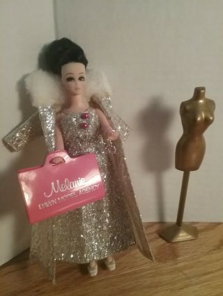Vintage Topper Dawn Doll Melanie In Htf Glimmering Stardust Gown With Coat