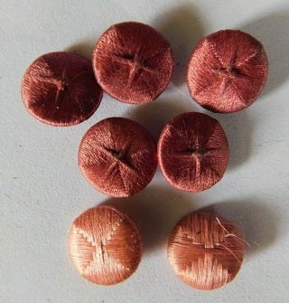 X7 Antique 18th / 19th Century Thread Wrapped Buttons.  1.  3 Cm Wide