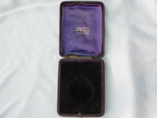 Antique Push Button Leather Pocket Watch Presentation Box J.  Katz Baltimore Md