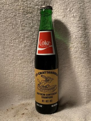 Rare Full 10oz Coca - Cola Ut Chattanooga Bootleg 3rd Shift Acl Green Soda Bottle