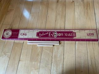 Vintage Ribbon Wooden Deluxe E Z Bow Maker Ribbon Spool Holder
