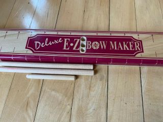 Vintage Ribbon Wooden Deluxe E Z Bow Maker Ribbon Spool Holder 2