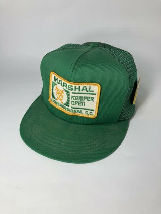 Rare Pga Tour 1982 Kemper Open Congressional Country Club Golf Marshal Hat & Pin