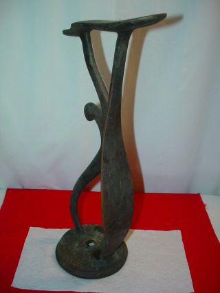 Vintage Brass Shoe Stand - Shoe Shine Foot Stand - Foot Rest - Heavy Brass