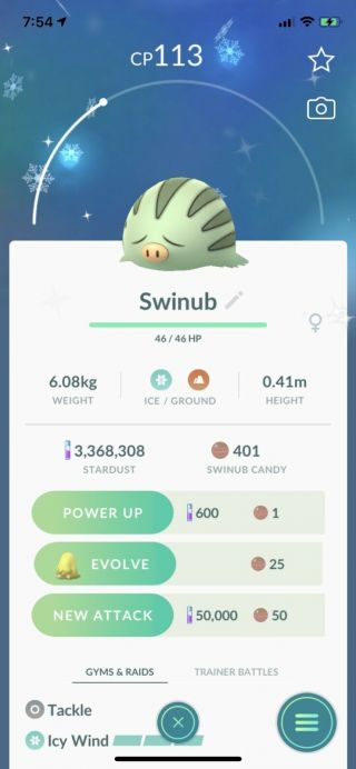 Pokemon Go Shiny Swinub Rare Multiple Available Cp Range 113 - 578