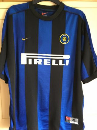 Rare Inter Milan Home Shirt 1998 - 2000 Ronaldo 9 Xl Men 