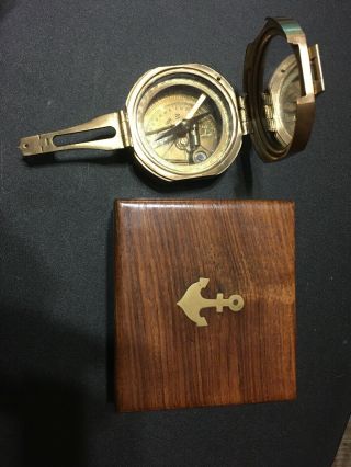 Vintage Brass Natural Sine Stanley London Compass Brass