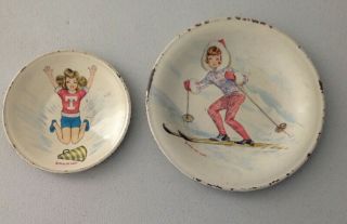 Vintage Ideal Tammy Doll Dishes,  Set Of 2 Plates