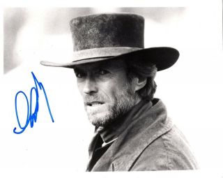 Clint Eastwood " Autographed " 8x10 Photo Awesome,  Rare Western Pose