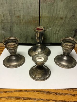 4 Duchin Creation Sterling Silver Weighted Candlestick Candle Holders