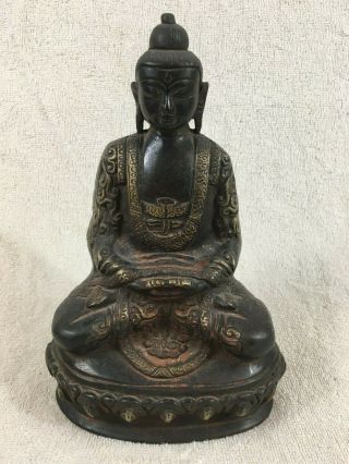 8 " Bronze Sitting Buddha Statue Tibet Budda