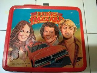 Rare Vintage Antique 1980 Eighties The Dukes Of Hazzard Metal Lunch Box