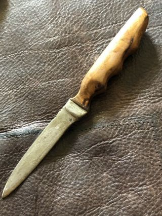 Knife Antique German 1900’s Hunting Knife With Sheath Marked Blade Is Worn