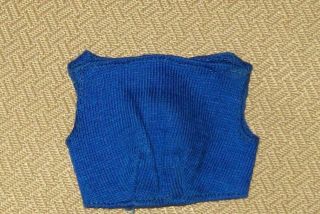 Vintage Blue Knit Top For Barbies Fashion Pak Item Knit Top & Shorts From 1963