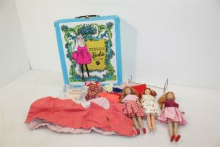 Vintage The World Of Barbie Doll Case W/ Dolls & Accessories