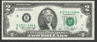 1976 $2 Federal Reserve Note " Missing Digits Printing Error " Rare