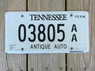 Tennessee Tn Antique Auto License Plate Tag Low Number First 1st Issue Badge