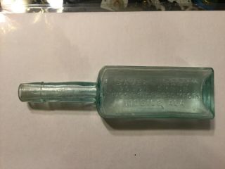 Rare Pre - 1900 Bauer’s Baby Cough Syrup Embossed Mobile Alabama Medicine Bottle