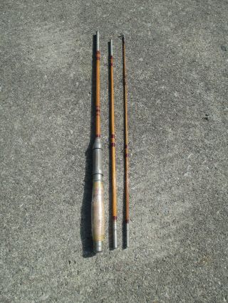 Vintage Unknown Maker 3 Piece Bamboo Fishing Rod 52
