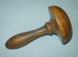 Antique Old Vintage Primitive Wooden Darning Mushroom Darner Tool Patina