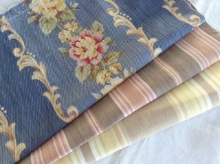 Vintage Antique French Fabric 6 Piece Pack Bundles For Projects Sewing Dolls