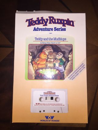 Ln Vintage 1985 Teddy Ruxpin Book And Cassette Tape " Teddy And The Mudblups "