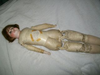 Antique Doll Leather Body 28 Inches Needs Repairs