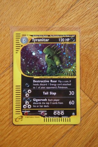 Tyranitar H28/h32 2003 Pokemon Card Aquapolis Holo Rare Pl