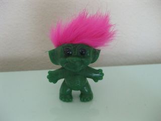 1960s Or 1970s Vintage Pencil Topper Troll Doll W/pink Rabbit Fur Hair