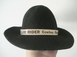 Authentic Rare Vintage Buddy Lee Black Cowboy Hat Belvedere U.  S.  A.  100 Wool