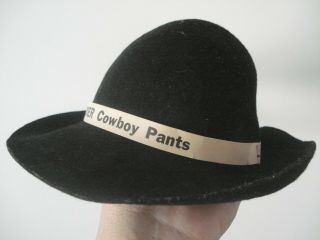 Authentic RARE Vintage Buddy Lee Black Cowboy Hat Belvedere U.  S.  A.  100 WOOL 2