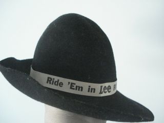 Authentic RARE Vintage Buddy Lee Black Cowboy Hat Belvedere U.  S.  A.  100 WOOL 3
