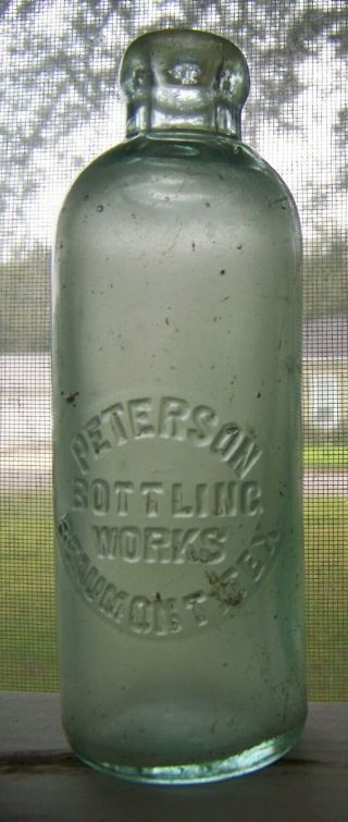 Peterson Beaumont Texas Hutchinson Blob Top Soda Bottle Hutch Book Tx 0059 Rare
