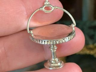 Rare Miniature Dollhouse Artisan Sterling Silver Enrique Quintanar Footed Tray