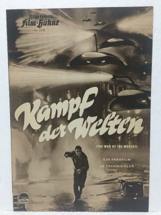 Vintage " War Of The Worlds " German Souvenir Program Nm & Rare To Find