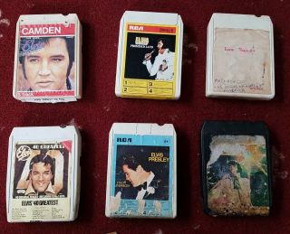 6 Elvis Vintage 8 Track Tape Cartridges Rare