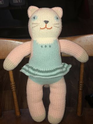 Blabla 12” Splash The Cat Knit Handmade Doll Plush Toy Rare Euc