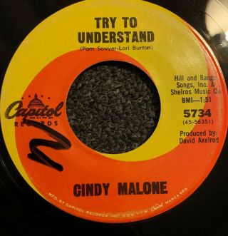 CINDY MALONE TRY TO UNDERSTAND; RARE 1966 CAPITOL 5734 NORTHERN SOUL 45 2