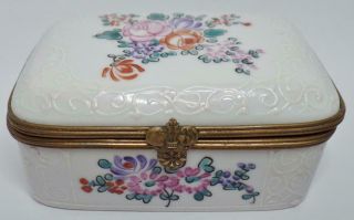 Antique French Edme Samson France Hand Painted Porcelain Box