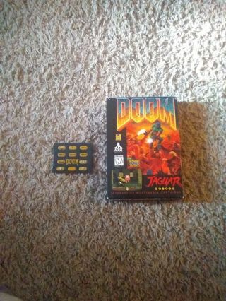 Atari Jaguar Doom Box,  Overlay,  And Insert Tray Only Rare