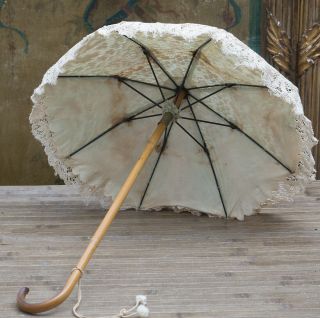 Antique French Parasol / Umbrella For Large Fashion Doll Or For Bebe