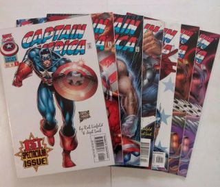 Captain America 1 - 6x2 1996,  Marvel Rob Liefeld Reborn Variant,  Rare Pink Error