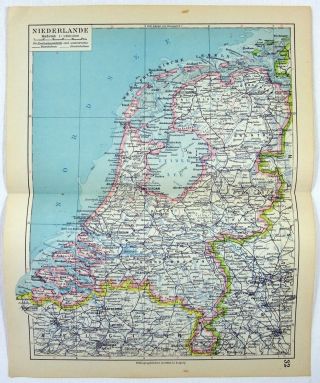 1928 German Map Of The Netherlands By Meyers